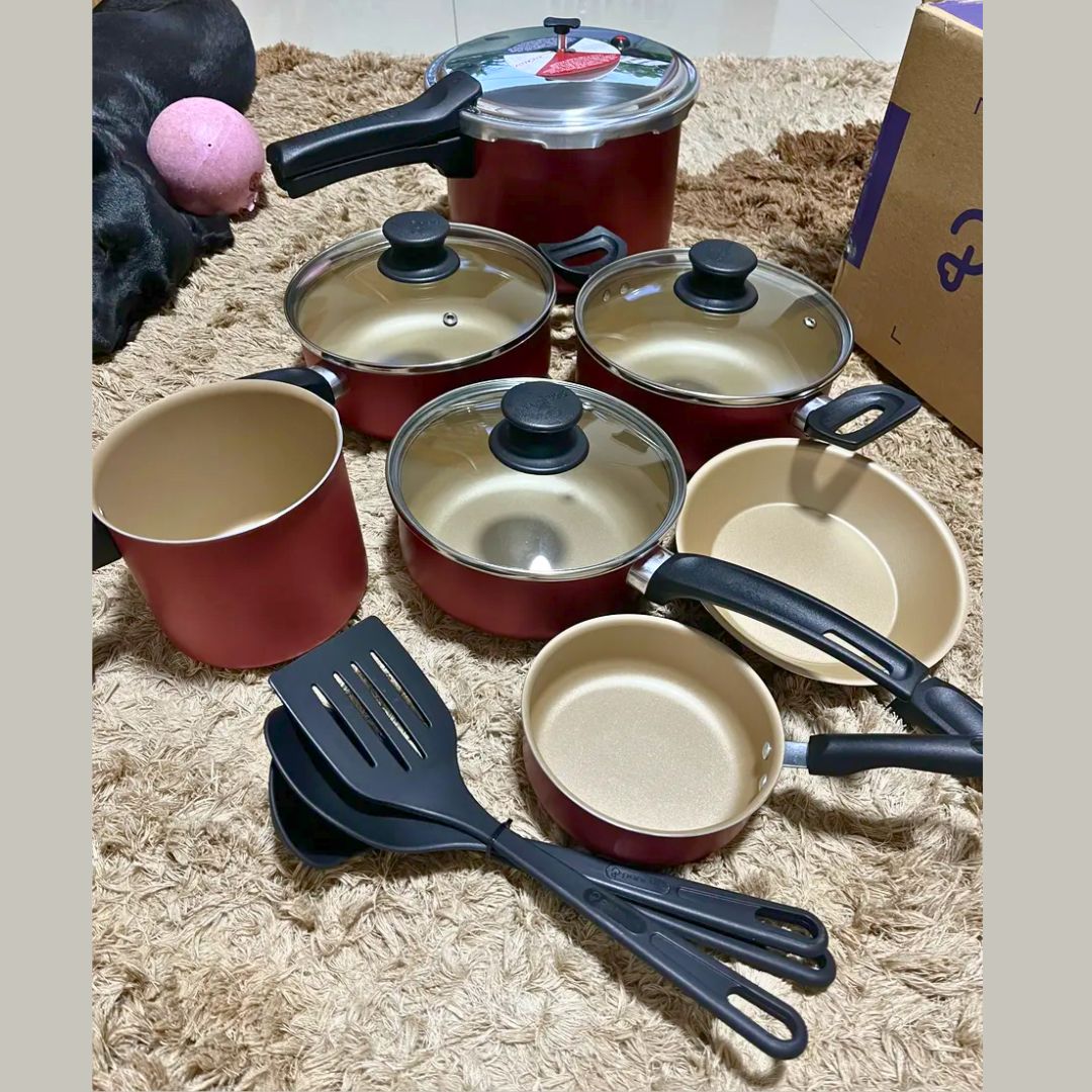 Jogo De Panelas De Alumínio Antiaderente Magnific 10 Peças Cereja – Panelux