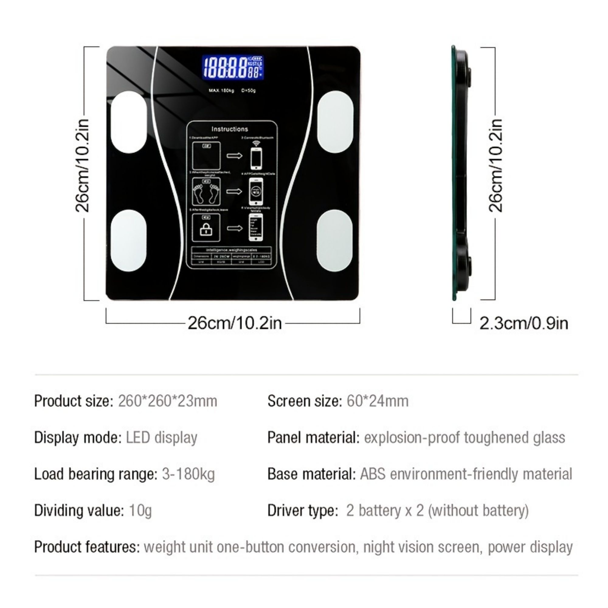 Bluetooth Electronic Weight Scale