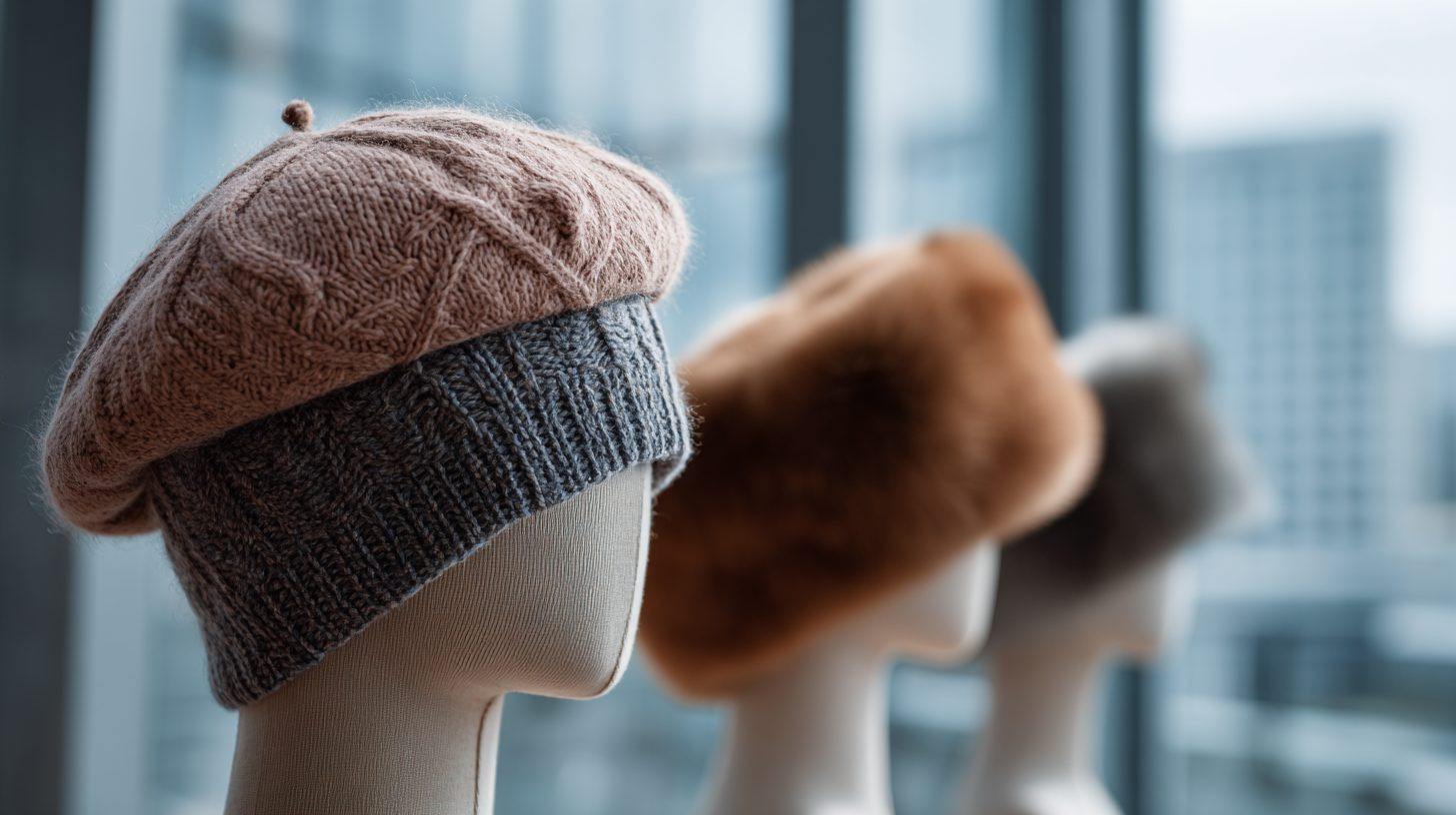 Различные фасоны модных шапок: берет, бини и ушанка