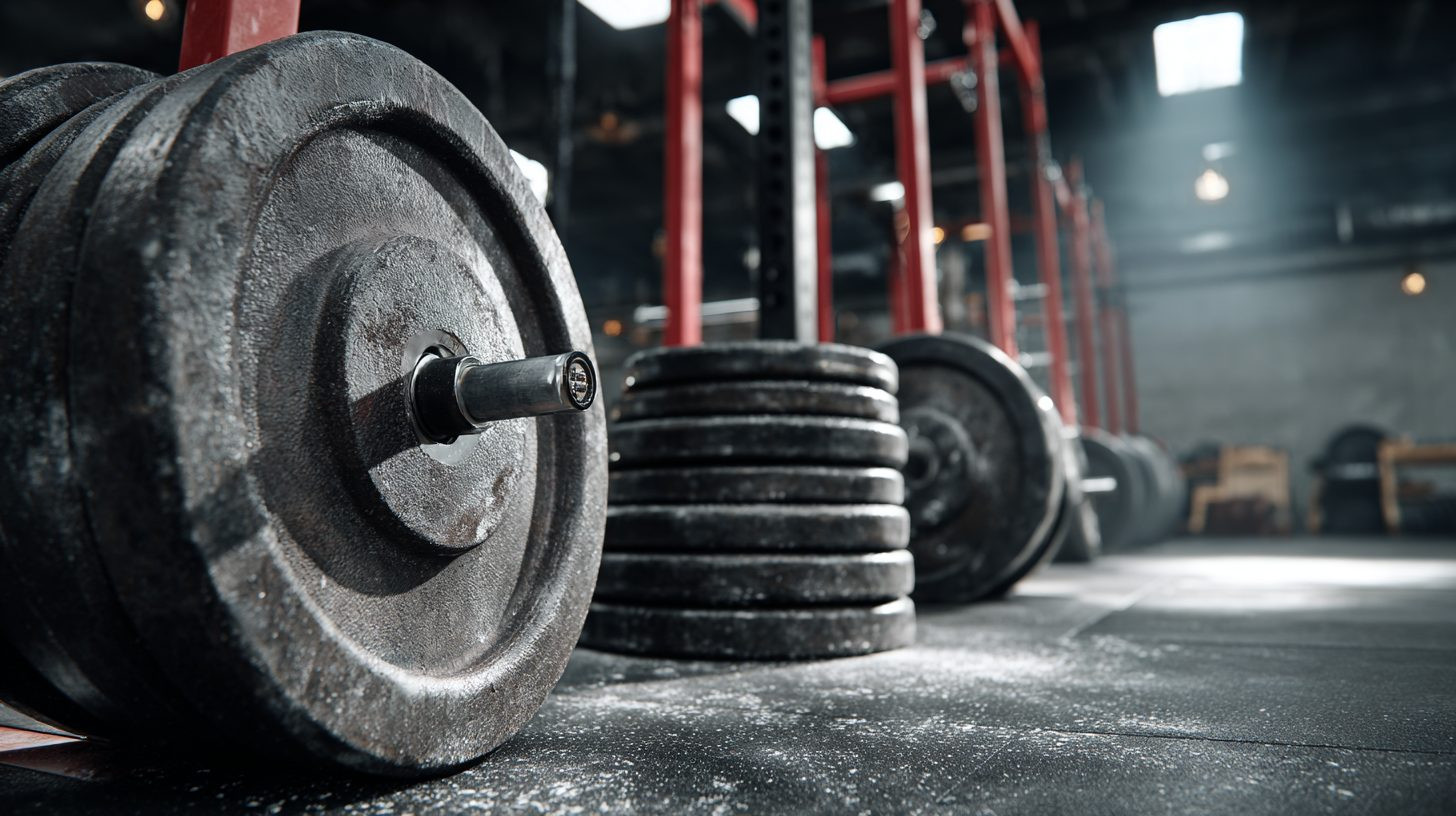 Набор блинов разного веса на стойке