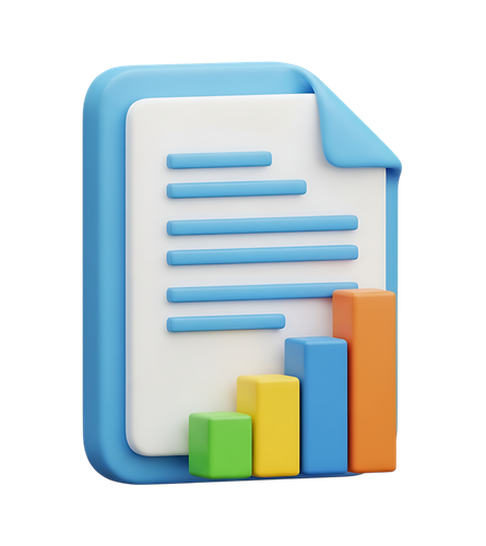 vecteezy 3d icon of a document with a bar chart and financial data 70056700.png