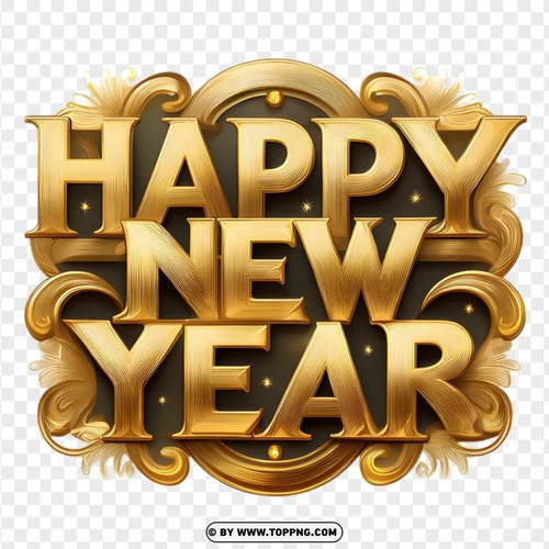 New Years Day Golden Text With Glitter Effect TopPNG.jpg
