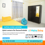 Alpha Living PG offers dedicated quiet zones for focused work and study.