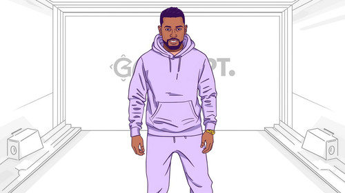 A handsome Bollywood rapper with trimmed beard, undercut hairstyle, wearing light purple streetwear .jpg