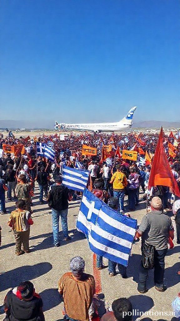 Protesting Greek farmers swarm onto airport tarmac in Crete, forcing halt to flights