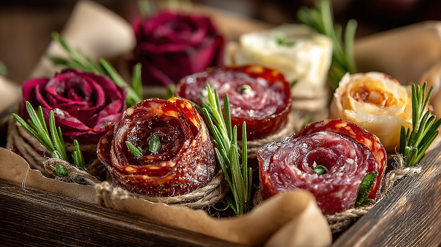 Съедобный букет из мясных продуктов для подарка мужчине