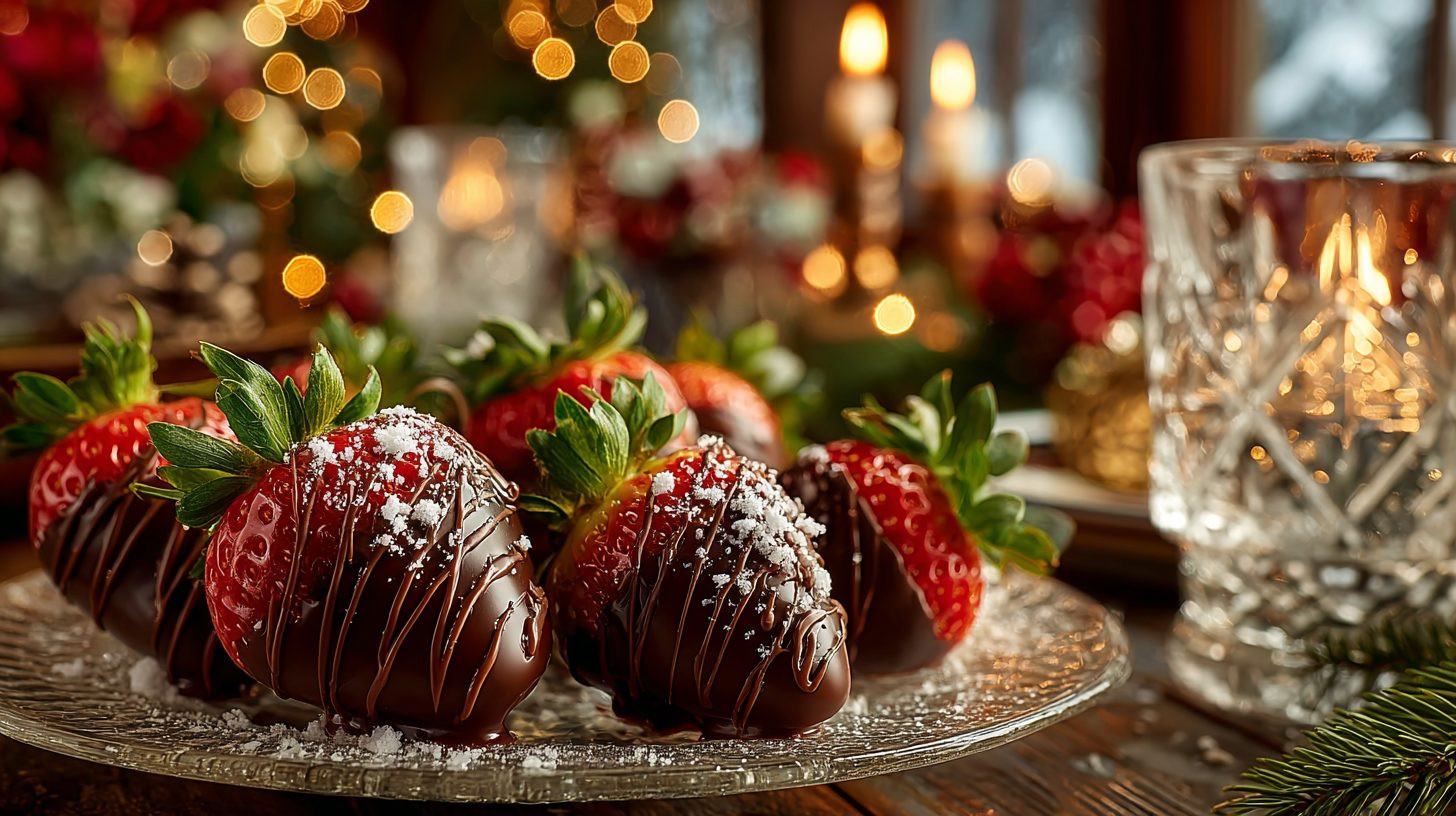 Клубника в шоколаде на праздничном столе в Томске