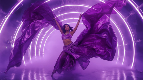 A breathtaking Indian performer dances in a flowing purple satin two piece with shimmering violet em.jpg
