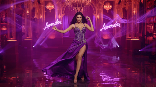 A gorgeous Indian music video star dances in a silky purple corset paired with a high slit violet sk.jpg