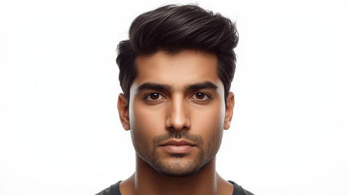 Hyperrealistic portrait of a North Indian male with Side Swept Hair, front facing, clean white backg.jpg