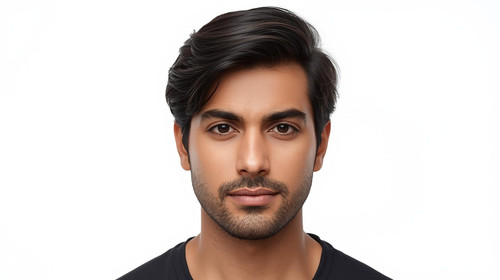 Hyperrealistic portrait of a North Indian male with Side Swept Hair, front facing, clean white backg.jpg