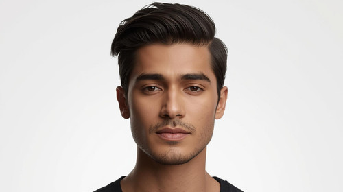 Hyperrealistic portrait of a North Indian male with Side Swept Hair, front facing, clean white backg.jpg