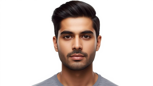 Hyperrealistic portrait of a North Indian male with Side Swept Hair, front facing, clean white backg.jpg