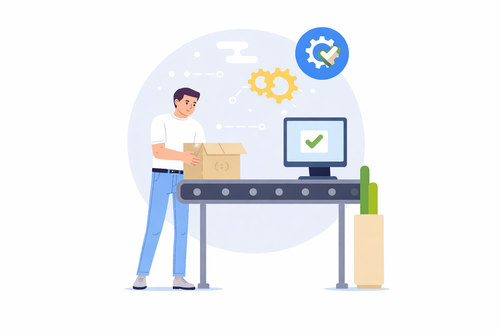 Joven procesando paquete en cinta.png