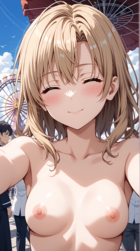 ブルーモト いろはちゃん、遊園地で全裸露出 その2 131855368 p54