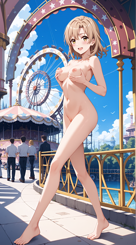 ブルーモト いろはちゃん、遊園地で全裸露出 その1 131855162 p5