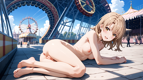 ブルーモト いろはちゃん、遊園地で全裸露出 その2 131855368 p19