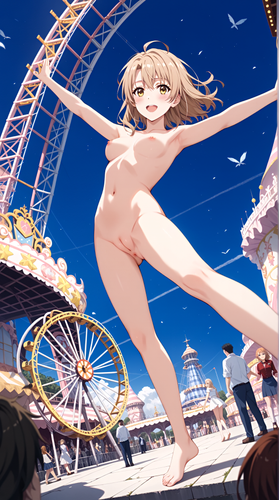 ブルーモト いろはちゃん、遊園地で全裸露出 その2 131855368 p3