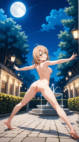 ブルーモト いろはちゃん、夜の公園で全裸露出 その1 132617941 p17