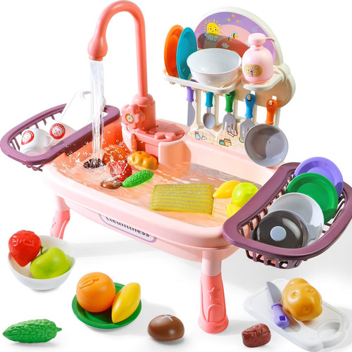 Play Kitchen Sink Toys for Kids with Running Water Pretend Play Dishes Realistic Role Play Kitchen A.jpg