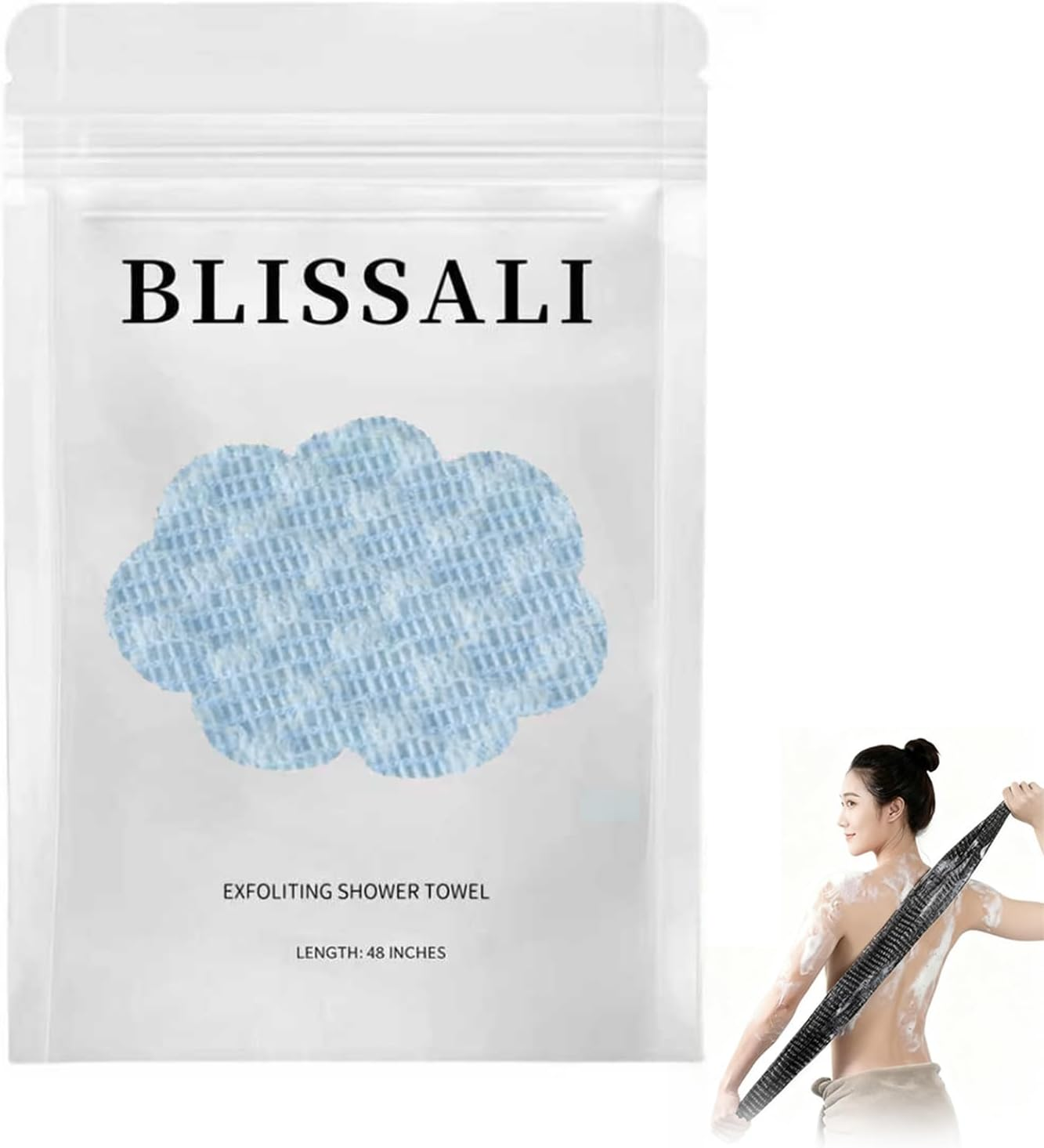 #VerdientProvisionen<br>blissal Exfoliating Antibacterial Shower Towel