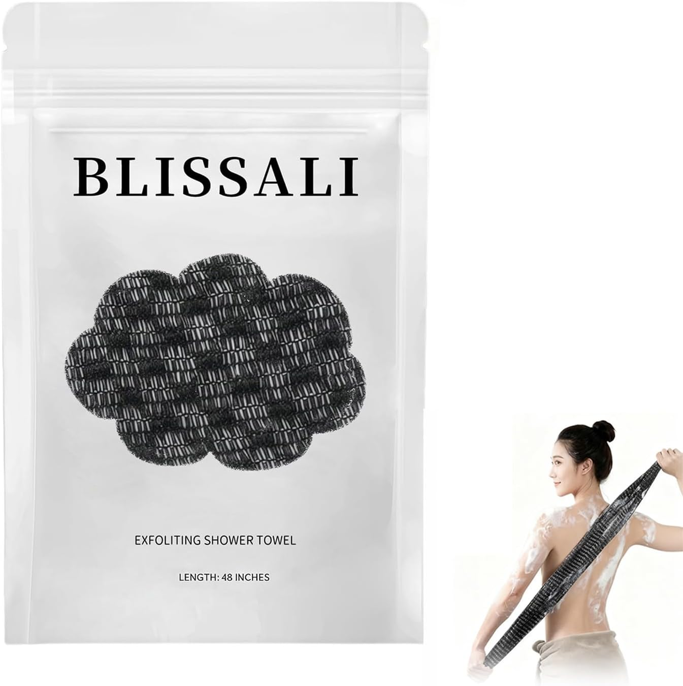 #VerdientProvisionen<br>blissal Exfoliating Antibacterial Shower Towel, Blissal Peeling Duschtuch, 47