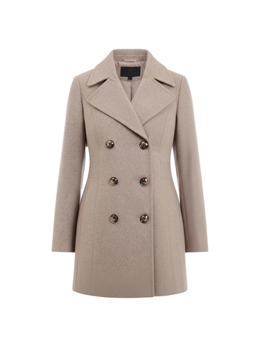 Women's Double Breasted Wool Peacoat taupe 3.png