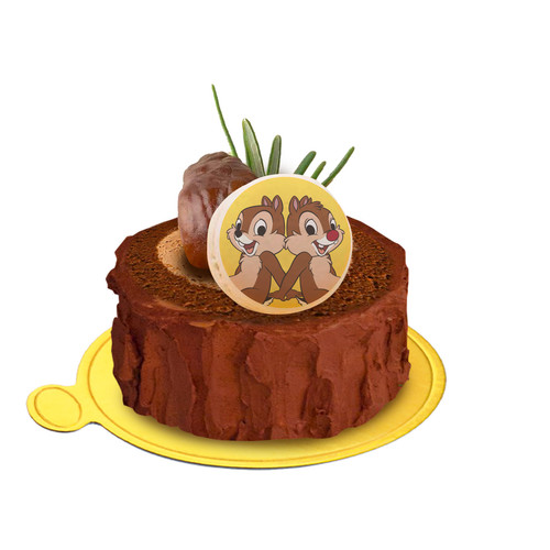 聖誕木頭蛋糕卷，配上角題馬卡龍