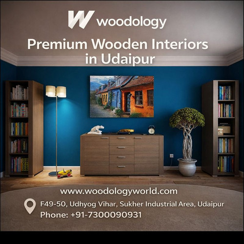 Woodology cabinet tv modern living room with lamp table flower plant wooden wall.jpg