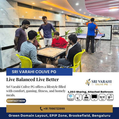 Sri Varahi Colive PG offers the perfect mix of comfort, fitness, fun and food.