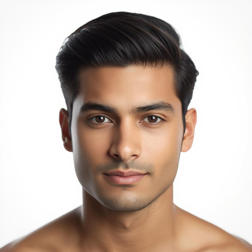 Hyperrealistic portrait of a North Indian male with Side Swept Hair, front facing, clean white backg.jpg