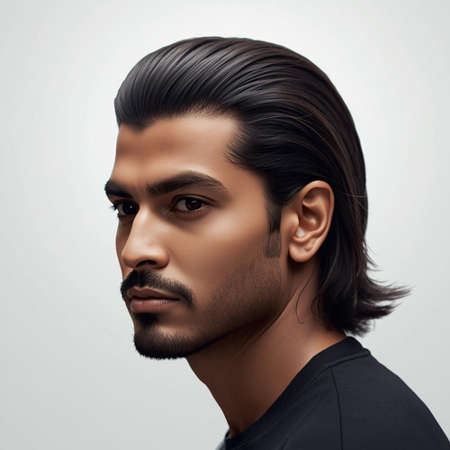 Hyperrealistic portrait of a North Indian male with a Bro Flow (medium length slick back flow), plai.jpg