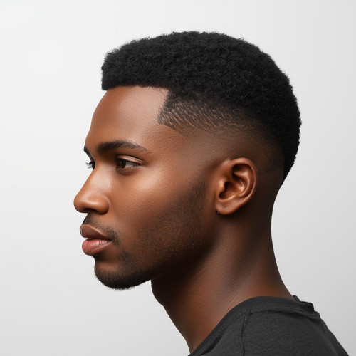 Hyperrealistic portrait of a North Indian male with a Tapered Afro (gradually narrowing sides), whit.jpg