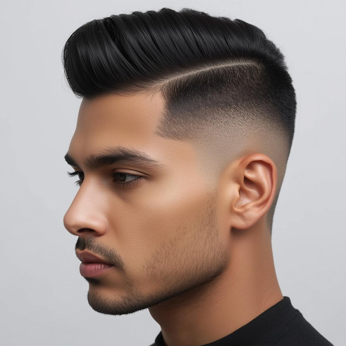 Hyperrealistic portrait of a North Indian male with a High Fade, sharp transition high on the sides,.jpg
