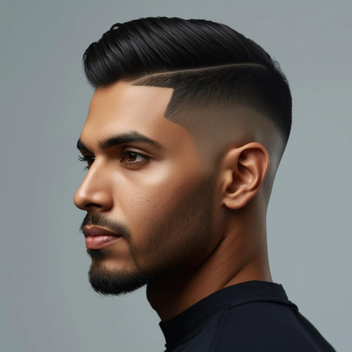 Hyperrealistic portrait of a North Indian male with a Skin Fade, sides faded to skin, crisp studio l.jpg