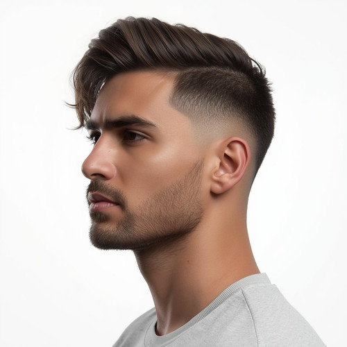 Hyperrealistic portrait of a North Indian male with an Undercut (longer top, short shaved sides), cl.jpg