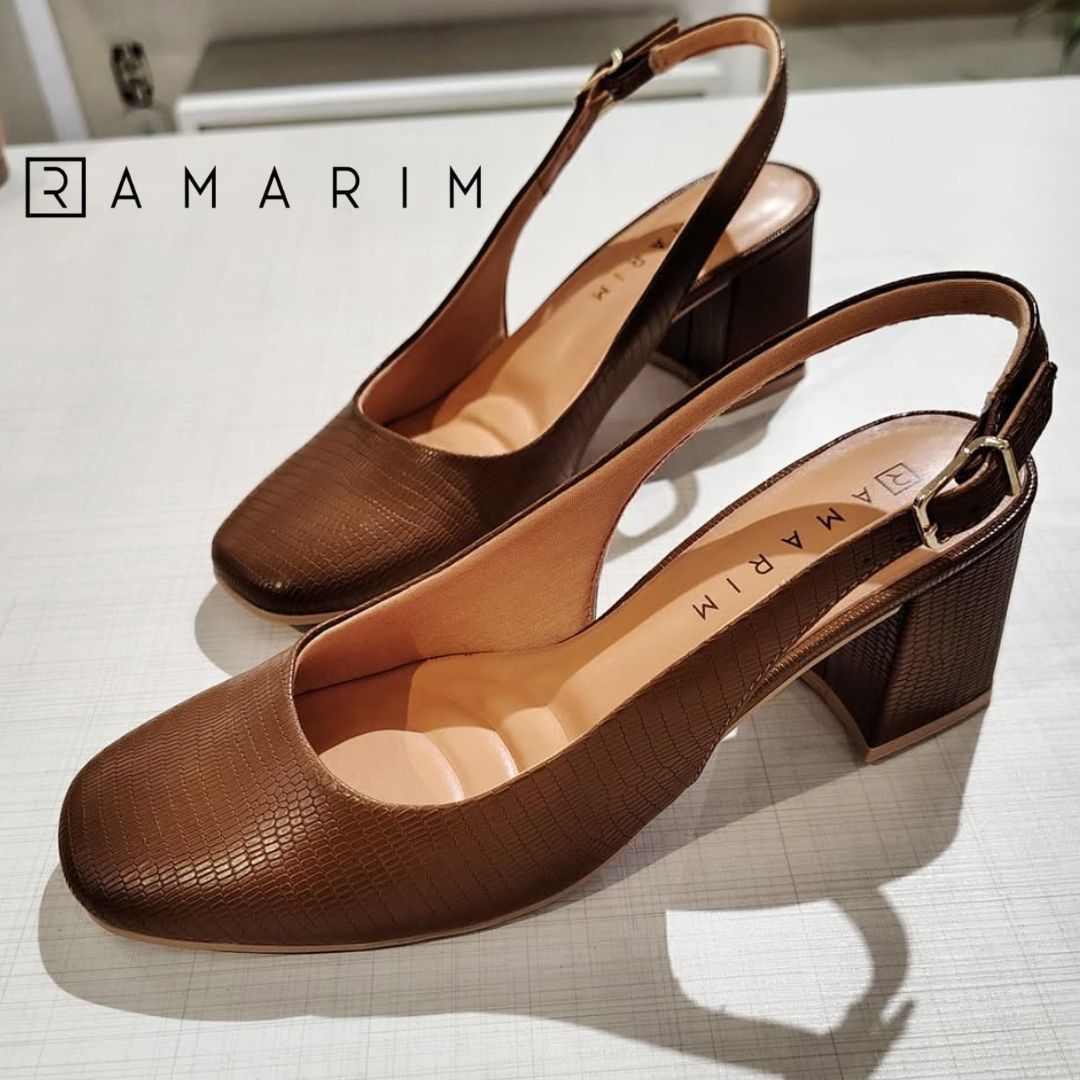 Sapato Slingback Feminino 2417221 Fecho Em Fivela Ramarim