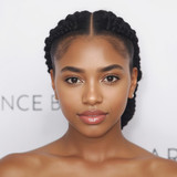 Front facing portrait of a beautiful 24 year old Indian fair skinned woman with a French Braid — cla