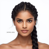 Front facing portrait of a beautiful 24 year old Indian fair skinned woman with a Waterfall Braid — 