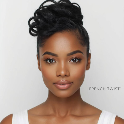 Front facing portrait of a beautiful 24 year old Indian fair skinned woman with a French Twist — ele.jpg