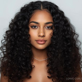 Front facing portrait of a beautiful 24 year old Indian fair skinned woman with Long Curls — full de