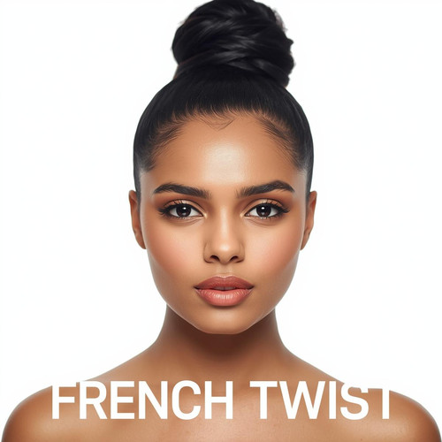 Front facing portrait of a beautiful 24 year old Indian fair skinned woman with a French Twist — ele.jpg