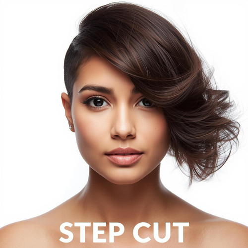 Front facing portrait of a beautiful 24 year old Indian fair skinned woman with a Step Cut — visible.jpg