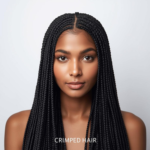 Front facing portrait of a beautiful 24 year old Indian fair skinned woman with Crimped Hair — fine .jpg
