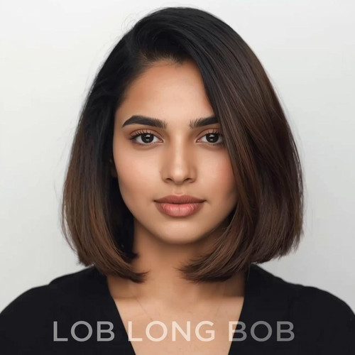 Front facing portrait of a beautiful 24 year old Indian fair skinned woman with a Lob (Long Bob) — s.jpg