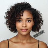 Front facing portrait of a beautiful 24 year old Indian fair skinned woman with a Curly Bob — spring