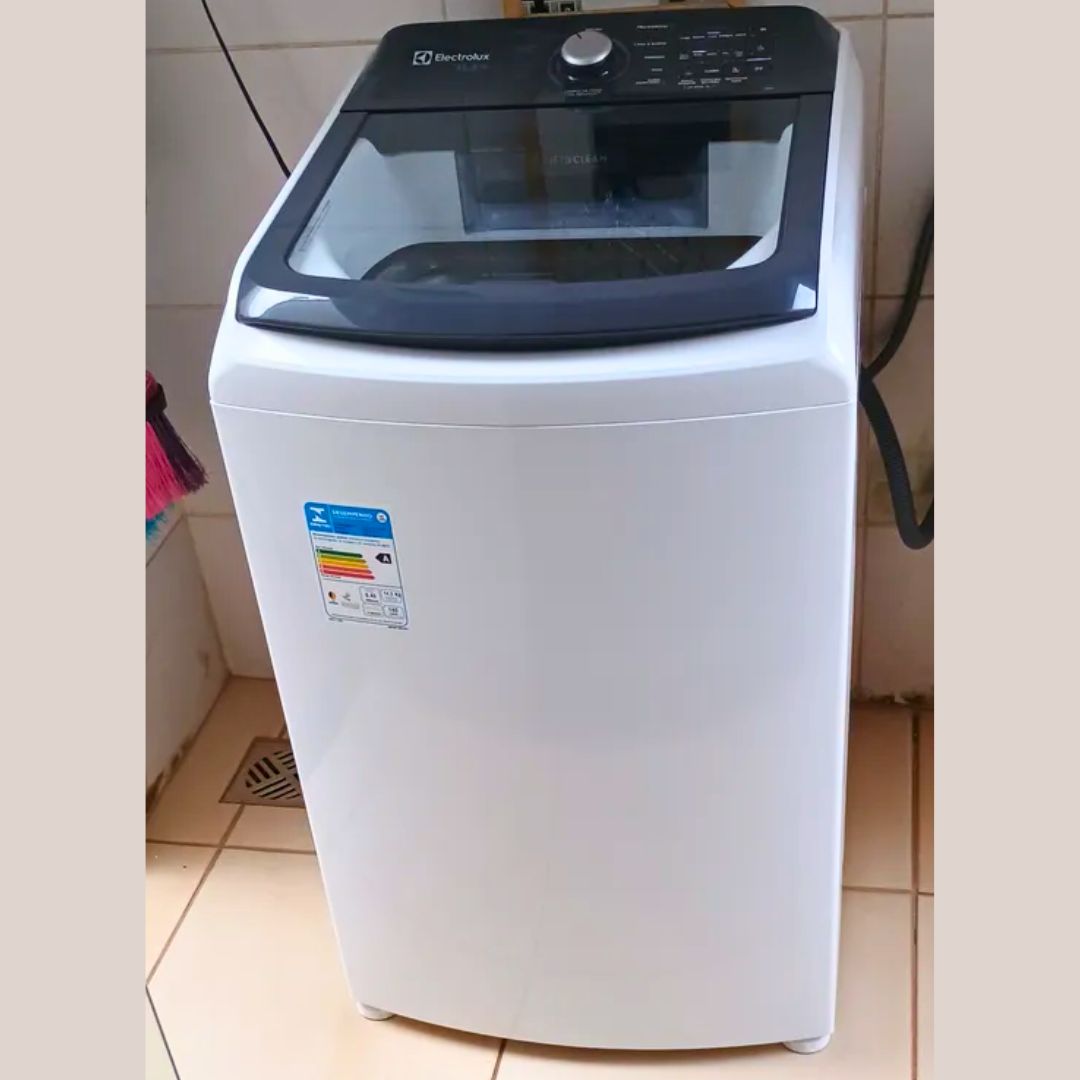 Máquina de Lavar Electrolux 14,5kg Efficient Branca com Cesto inox e Jet&Clean LEE15