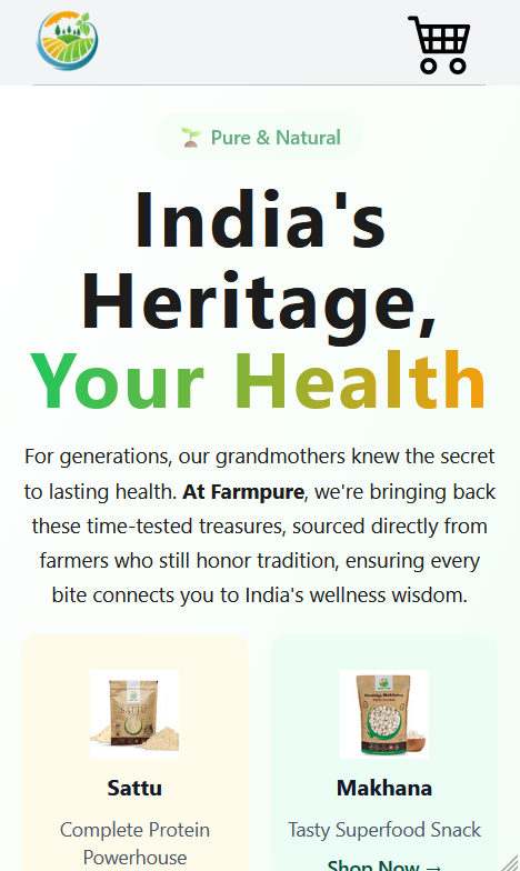 Mobile-first responsive homepage