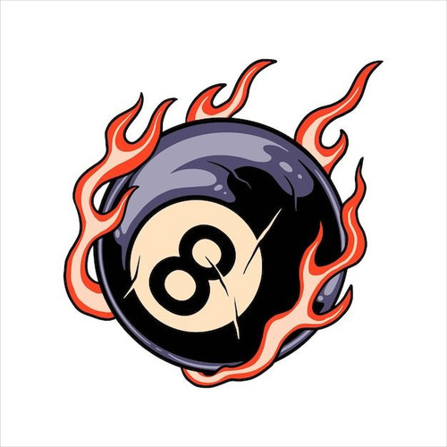 Flaming eight ball illustration design Premium Vector.jpg
