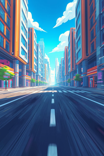 lucid origin Cartoon style game background long futuristic city street bright and vibrant col 0.jpg